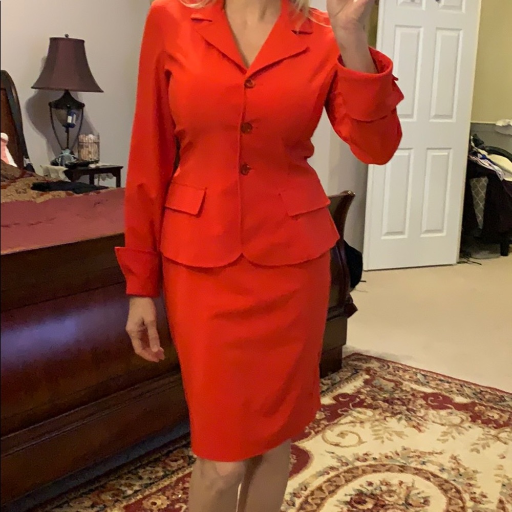S.L. Fashions Red Suit Size 6